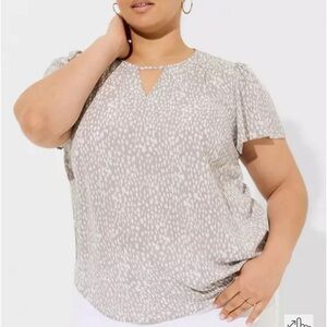 Torrid Tan Short Sleeve Relaxed Blouse